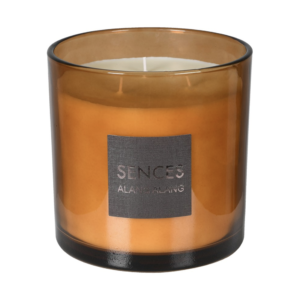 Our popular Large Scented Amber Candle comes in a stunning rich amber glass container. It boasts a unique fragrance that is both mellow, warm and spicy, making it suitable for all seasons and occasions. Measuring H 16 cm and D 16 cm, this generously sized candle offers an impressive burn time, ensuring you can enjoy its captivating scent for hours on end. Perfect for creating a warm and inviting atmosphere in any space.