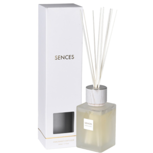 Our popular Large White Diffuser comes in a stunning froted clear glass container. It boasts a unique fragrance that is both warm, hazy and deep clove, making it suitable for all seasons and occasions. Measuring H 17 cm (with sticks 38,5 cm) and D 8 cm, this generously sized diffuser offers an impressive longevity, ensuring you can enjoy its captivating scent for hours on end. Perfect for creating a warm and inviting atmosphere in any space. For optimal performance, it is recommended to flip the reeds regularly to refresh the fragrance and ensure an even scent distribution.For optimal performance, it is recommended to flip the reeds regularly to refresh the fragrance and ensure an even scent distribution.